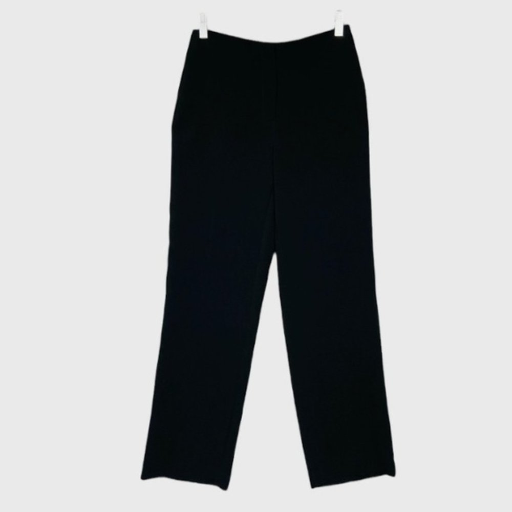 Louben Womens Petite Black Trouser Pants High Rise Stretch Career size 2P